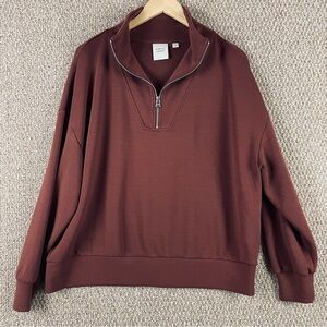 Varley Sweatshirt Womens Large Double Soft Half Zip Sweater S28